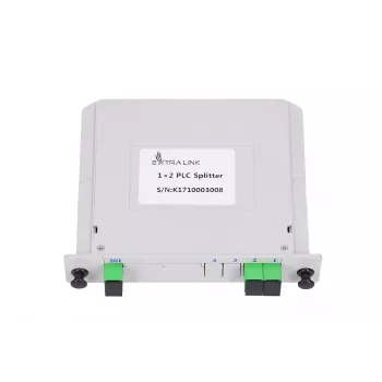 Optinis PLC skirstytuvas 1:2 SC/APC lizdinio tipo, Extralink, juodas ABS