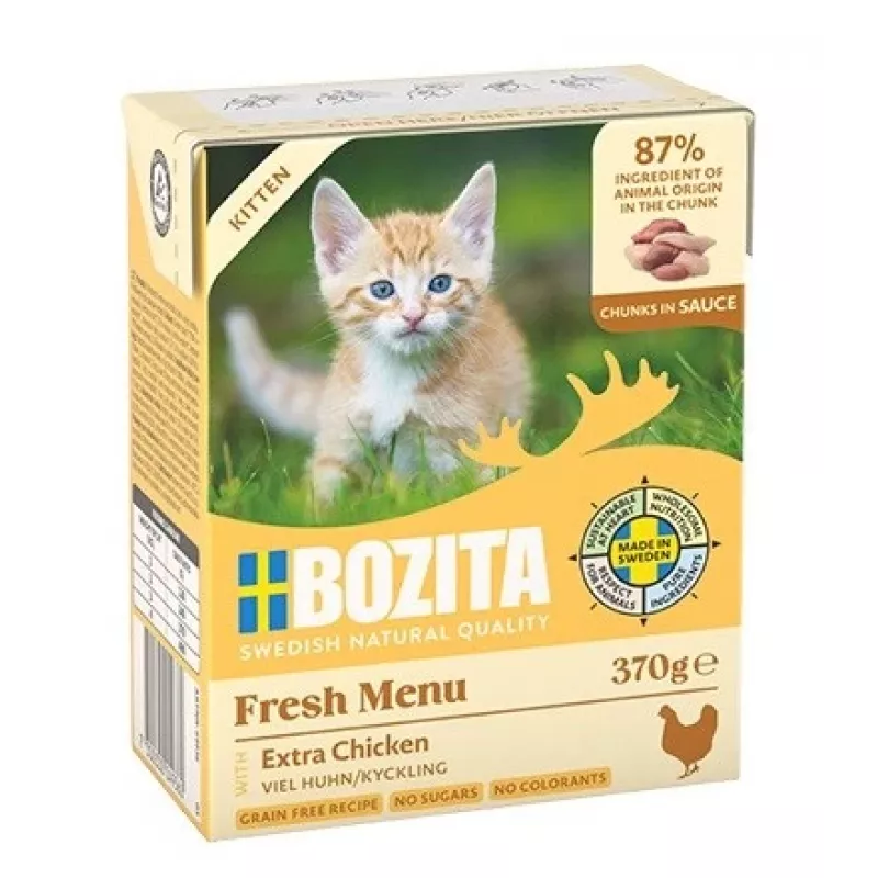 BOZITA Fresh Menu Kitten gabalėliai padaže - šlapias kačių maistas - 370g