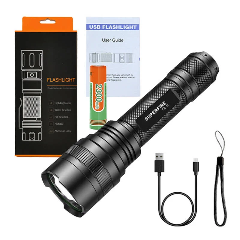 Žibintuvėlis Supfire C8-H — 1200 lm, USB įkraunamas, 250 m spindulys