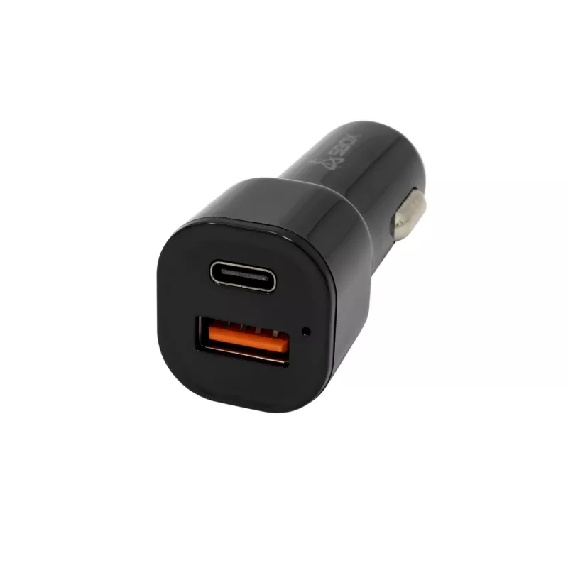 Automobilinis įkroviklis SBOX CC-038 38W juodas — dviejų prievadų USB maitinimo adapteris