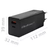 Qoltec 52382 GaN POWER PRO charger | 1xUSB type C | 1xUSB A | 100W | 5-20V | 1.5-5A | PD | Juoda