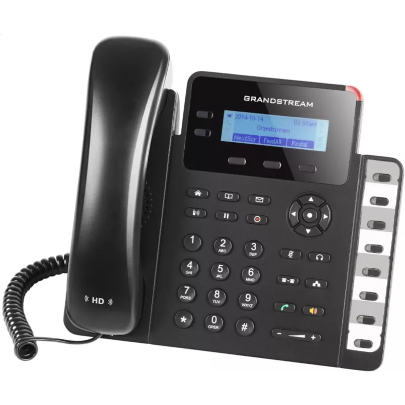 DECT telephone Grandstream GXP1628 — DECT stalinis / sieninis telefonas, LCD 132x48 px, garsiakalbis, 500 kontaktų, RJ‑9 ausinės