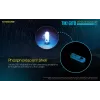 Raktų pakabuko žibintuvėlis Nitecore TIKI GITD BLUE — pilkas, USB įkraunamas, 1 lm, 55 mm, 12 g, IP66, atsparus smūgiams