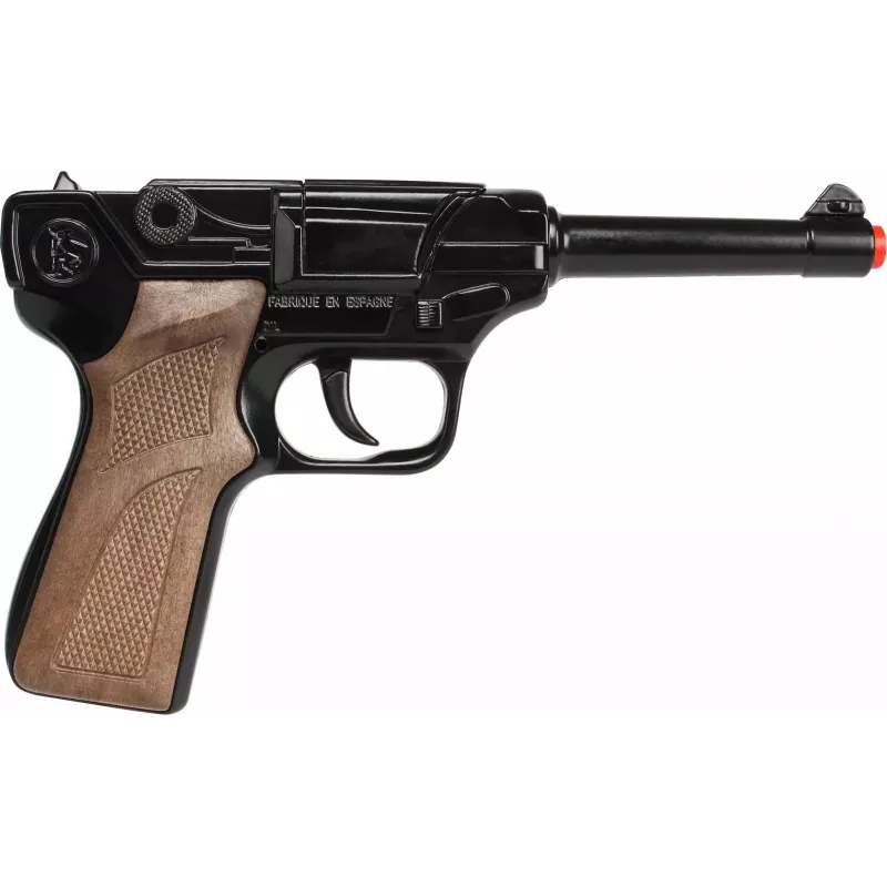 Metalinis žaislinis policijos revolveris Gonher 8 šūvių, metalinė konstrukcija, modelis 258441