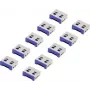 Renkforce USB prievado užraktas RF-4695230 pakuotėje 10 vnt. rinkinys sidabrinis-mėlynas RF-4695230 (RF-4695230)