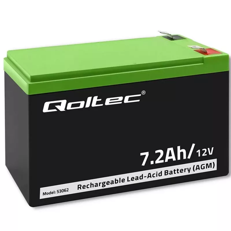 Qoltec 53062 AGM baterija | 12V | 7,2 Ah | maks. 108A