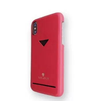 „VixFox“ kortelių lizdo galinis korpusas, skirtas „iPhone XSMAX“, rubino raudonumo spalvos – apsauginis galinis dėklas su integruotu kortelių lizdu