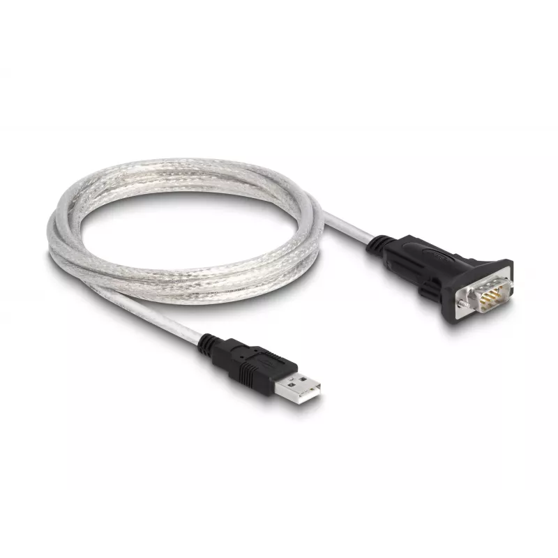 DeLOCK 63465 Serial kabelis Juoda Transparent 1.8m USB Type-A DB-9