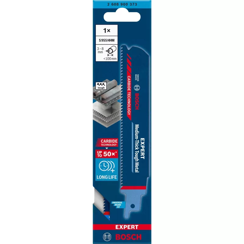 “Bosch EXPERT 'VIDUTINIO STORIO TVIRTAM METALUI' S 955 HHM” pjūklo geležtė Didelio anglies plieno (HCS) 1 vnt.