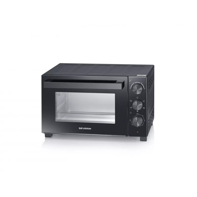 Mini krosnelė SEVERIN TO 2075 — 30 l talpa, 1600 W, pastatoma, juoda, grilio funkcija