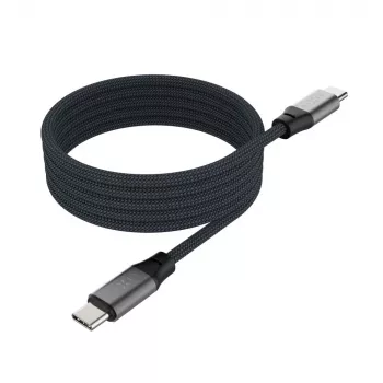 Magnetinis pinamas USB-C–USB-C laidas FIXED FIXDBM-CC2-GR, USB 2.0, pinamas apvalkalas, fiksuotas ilgis, pilkas