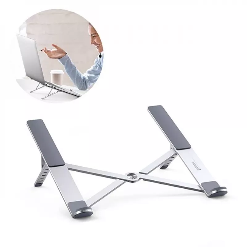 Laptop stovas UGREEN LP451 reguliuojamas aliuminio lydinio 8–17 colių nešiojamiesiems kompiuteriams, 5 padėtys, sidabrinis