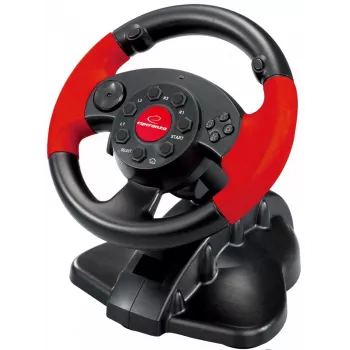 Vairas ESPERANZA EG103 žaidimų valdiklis — PC/PS2/PS3, 13 mygtukų, vibracija, akselerometras, juoda/raudona