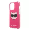 Karl Lagerfeld KLHCP13XTPECPI Iphone 13 Pro Max 6.7 kietas dėklas Fuchsia/FUSCHIA Choupette Head