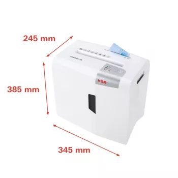Popieriaus smulkintuvas HSM X5 dalelių pjovimo P-4, 22 cm darbinis plotis, 4,5 mm dalelės, 5 lapų talpa, 18 l dėžė