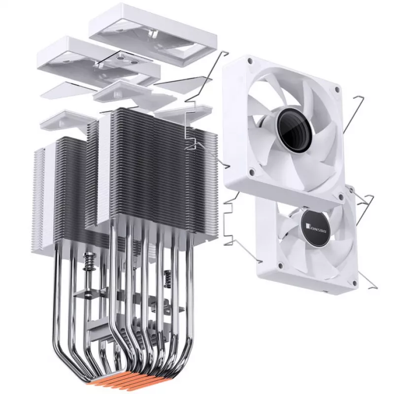 CPU aušintuvas Jonsbo CR-1400 DV2 White su 140mm ventiliatoriumi