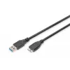 ASSMANN SuperSpeed USB 3.0 kabelis, USB A kištukas Micro USB B kištukas, Cu AWG 28, 2x ekranuotas, ilgis 1,0 m (AK-300116-010-S)
