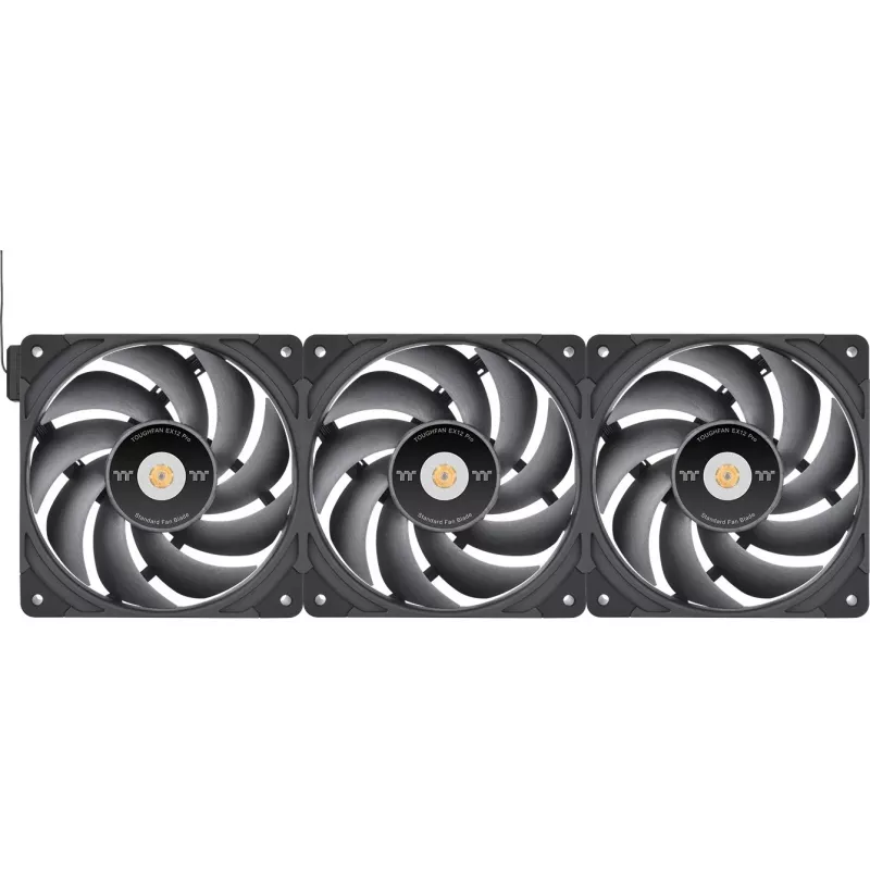 Thermaltake TOUGHFAN EX12 Pro Swappable Edition 120 mm korpuso ventiliatorius, 3 vnt. pakuotė, juodas