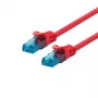 Tinklo kabelis LOGON TCU55U0025R Cat5e U/UTP raudonas 0,25 m RJ‑45–RJ‑45 auksiniai kontaktai