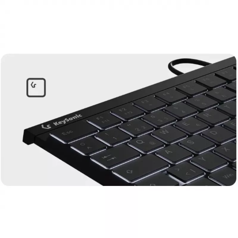 KeySonic KSK-5011ELC (DE) klaviatūra Namų USB QWERTZ Vokiška Juoda