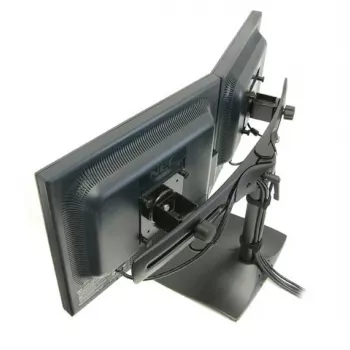 Ergotron DS100 - stovas - horizontalus - skirtas 2 LCD ekranams - aliuminis, plienas - juodas - ekrano dydis: iki 61 cm (iki 24 colių)
