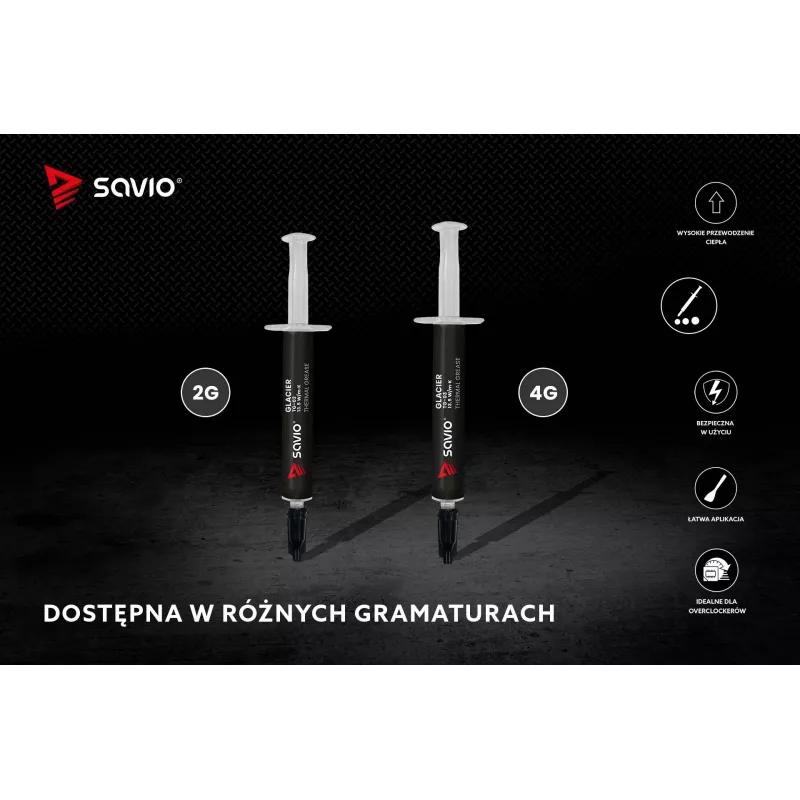 Termo pasta SAVIO TG-03 13,5 W/m·K, 2 g — terminio sąsajos junginys