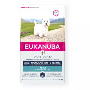 Sausas šunų maistas EUKANUBA Breed Specific Adult for West Highland White Terrier 2,5 kg Vištiena ir Kalakutiena