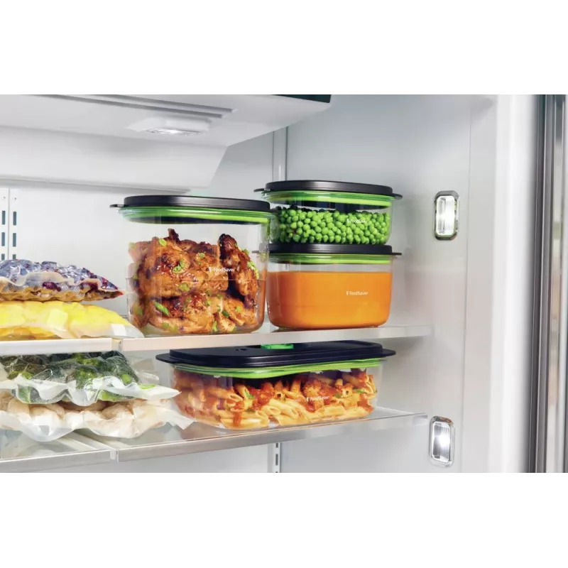 Maisto laikymo indas FoodSaver FFC023X 1,8 L ovalus Tritan, juodas permatomas, vakuuminis siurblys, tinkamas plauti indaplovėje