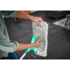 Plokščia šluota Leifheit Profi XL cotton plus — 420 mm plotis, 360° sukama galvutė, medvilnė/pluoštas, aliuminio rankena