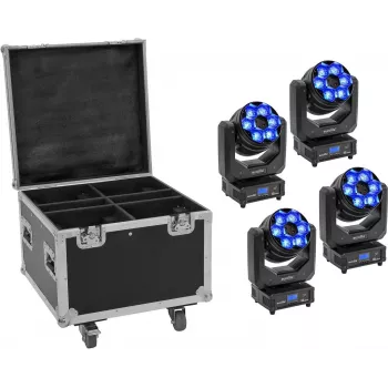 Šviestuvas EUROLITE TMH-H240 Beam Wash Flower Effect 4x — LED efektinis šviestuvas, kompaktiškas įrenginys
