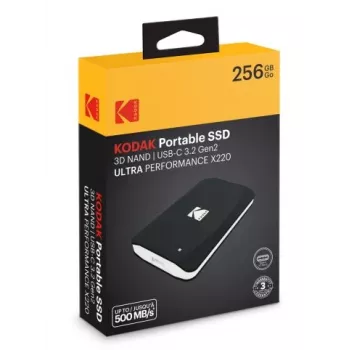 SSD diskas Kodak 256GB Portable 2.5 colio 3.2Gen2 X220