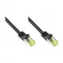 RJ45 komutacinis kabelis su Cat.7 neapdorotu kabeliu ir skląsčio apsauga (RNS®), S/FTP, PiMF, be halogenų, 600 MHz, OFC, juodas, 1,5 m, Good Connections® (8070R-015S)