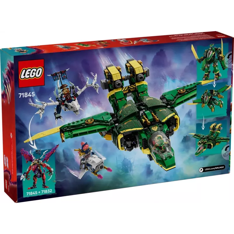 LEGO NINJAGO rinkinys 71845 Lloyd’s Jet Mech — 1112 detalių, 5 minifigūrėlės, judinami sparnai, aukštis 240 mm