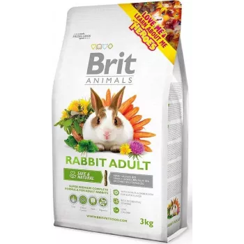 Sausas triušių maistas Brit Adult Complete 3 kg — subalansuota mityba suaugusiems triušiams, 14 % baltymų, 20 % žalios ląstelienos