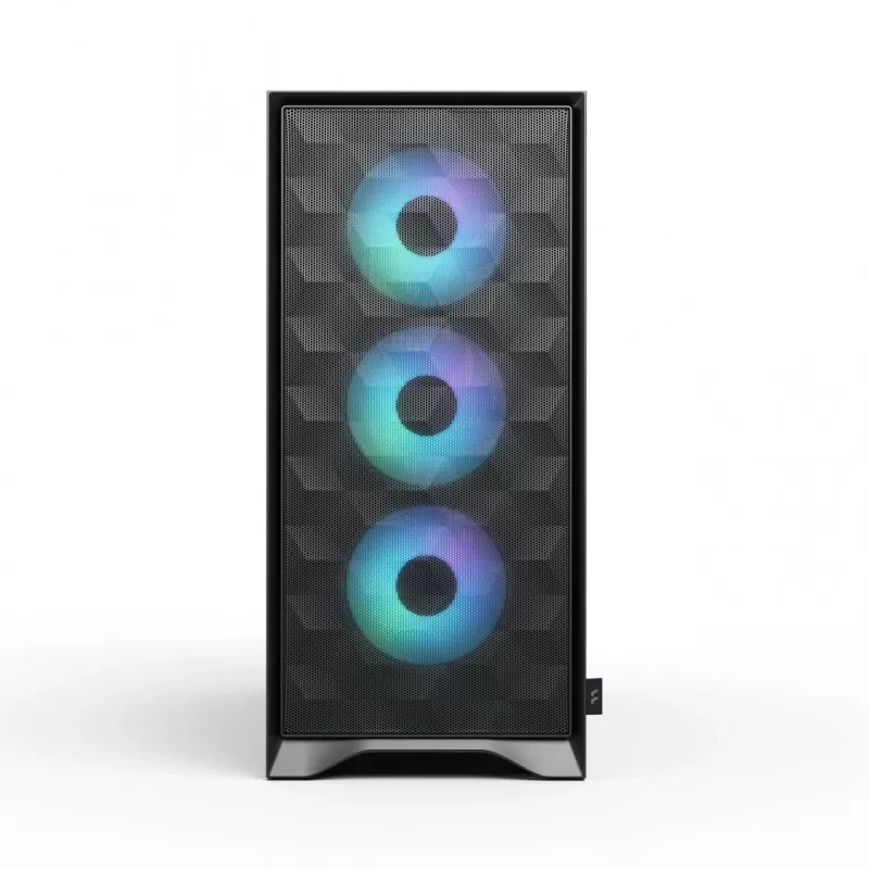 Fractal Design Pop 2 Air Juoda Solid vidutinio dydžio kompiuterio korpusas — ATX palaikymas, 3x 120 mm priekiniai ventiliatoriai, 2,5/3,5 colio diskų nišos, 215×481×462 mm