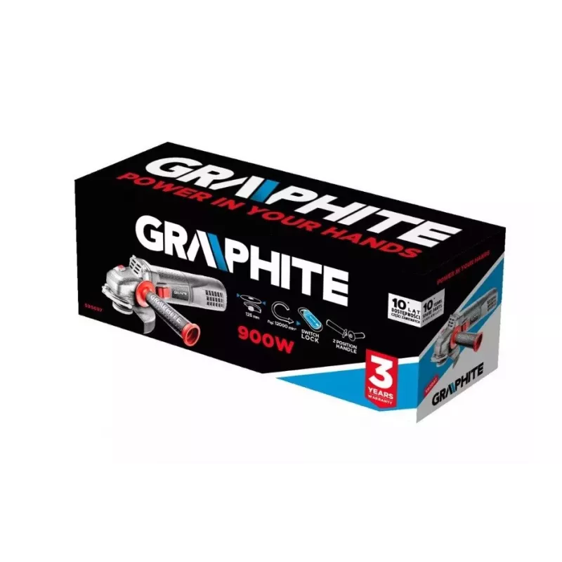 Kampinis šlifuoklis GRAPHITE 59G087 900 W 125 mm diskas