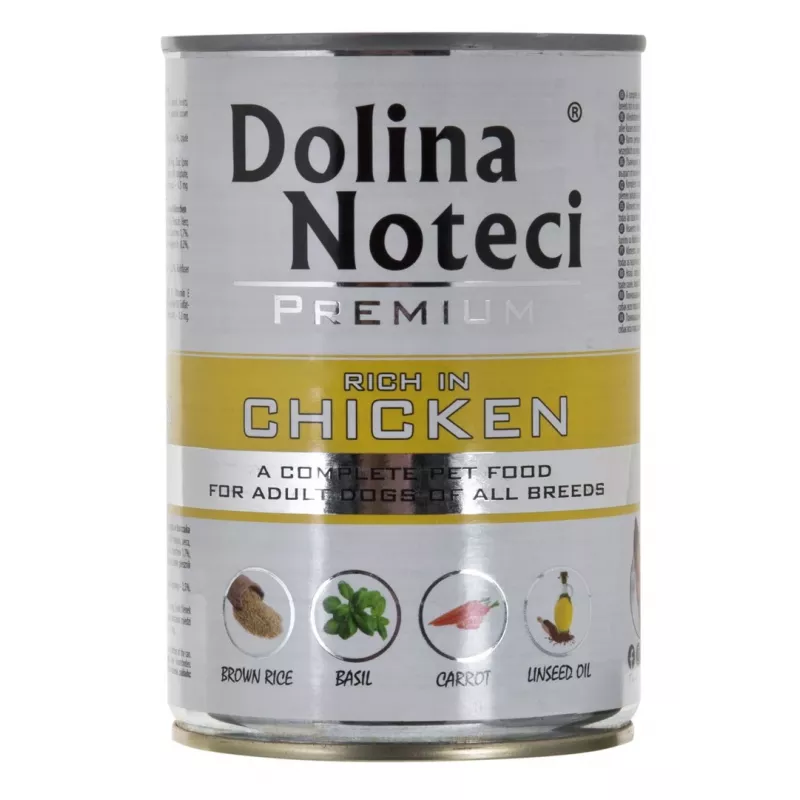 Šlapias šunų maistas Dolina Noteci Premium suaugusiems šunims su jautiena, vištiena, kiauliena 400 g, be glitimo, be konservantų
