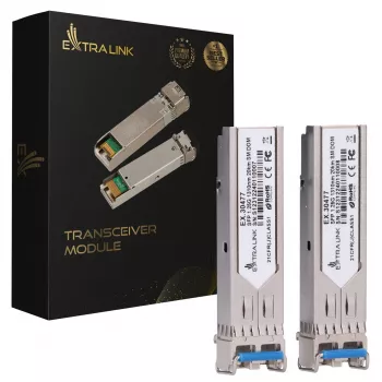 Extralink SFP modulis SFP 1.25G 2 vnt. pakuotė, 1.25Gbps, LC/UPC, 1310nm, 20km, vienmodis, DOM (skirta HP/Aruba)