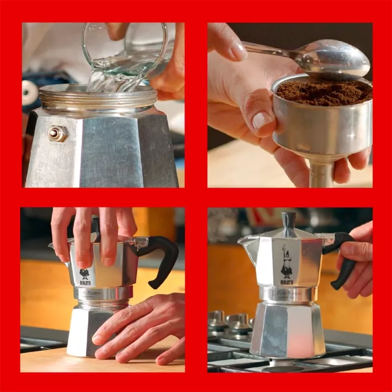 Bialetti Moka Express kavinukas 0,775 L, aliuminis, juodas
