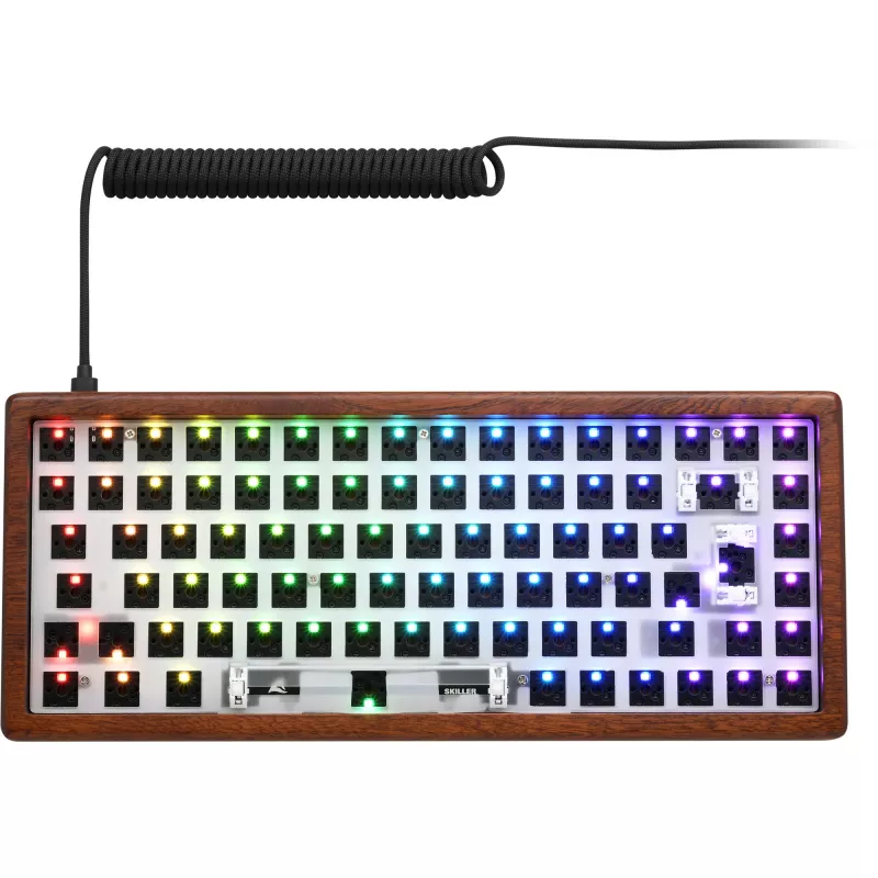 Barebone PC korpusas Sharkoon SKILLER SGK50 S3 Wood su ATX palaikymu ir RGB apšvietimu
