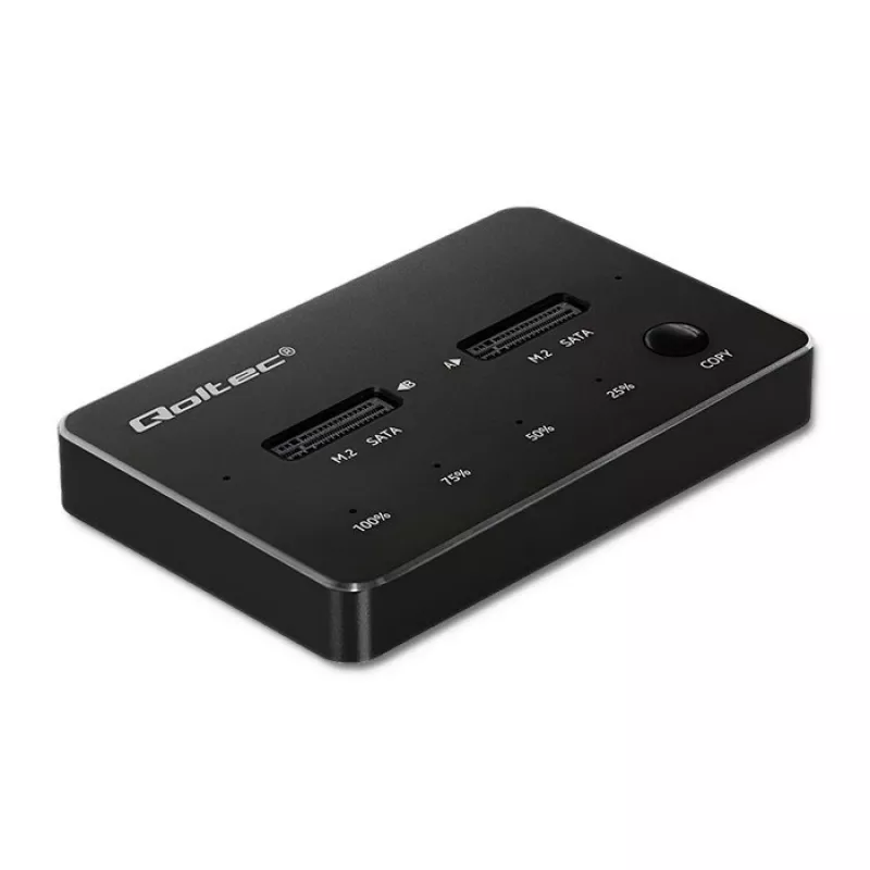 Qoltec 50310 Diskų prijungimo stotelė 2x SSD M.2 SATA NGFF USB Type C