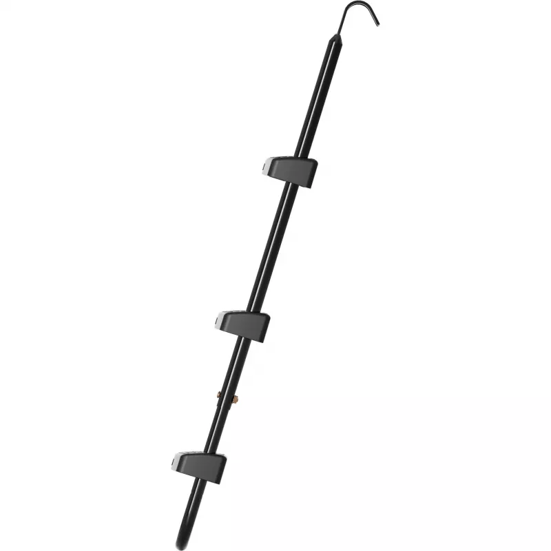 Trampolino kopėčios HUDORA universalios 70–100 cm, juodos, reguliuojamos saugos pakopos