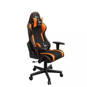 Žaidimų kėdė GEMBIRD GC-SCORPION-04X juodai oranžinė ergonomiško dizaino, reguliuojama sėdynė, aukšta atlošo dalis