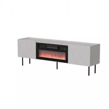TV spintelė cama meble LUCCA 180x40x59 cm, viršus kašmyro spalvos, juodas židinys