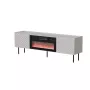 TV spintelė cama meble LUCCA 180x40x59 cm, viršus kašmyro spalvos, juodas židinys