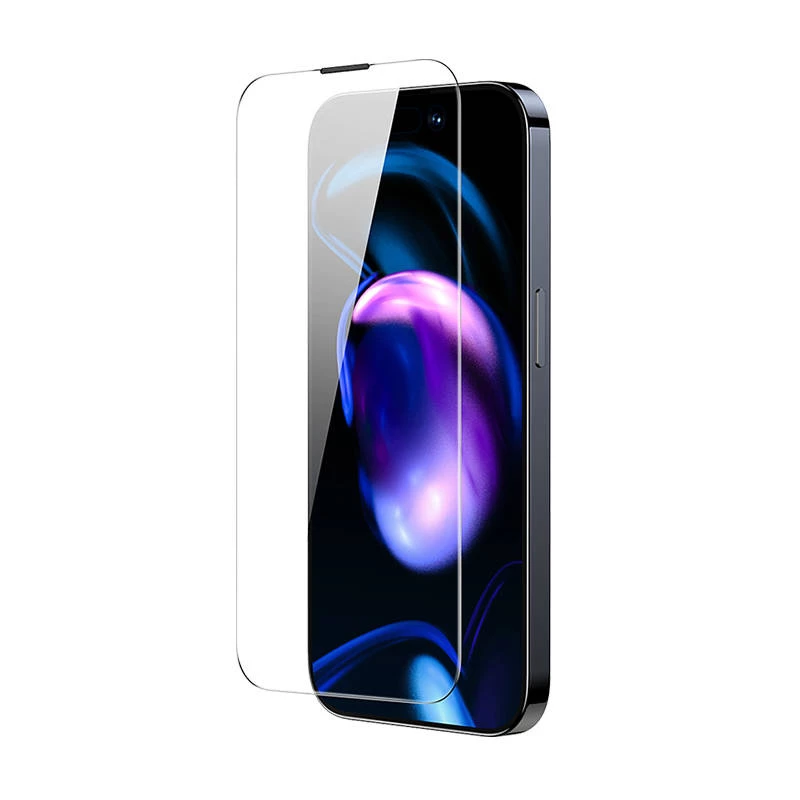 Grūdinto stiklo ekrano apsauga Baseus Crystal, skirta iPhone 14 Pro Max, 0,3 mm, atspari dulkėms, 2 vnt. pakuotėje