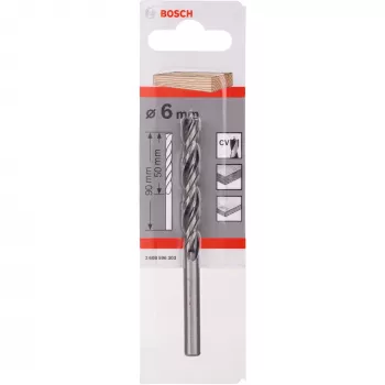 Bosch standartinis smaigalinis grąžtas, Grąžtas, Smaigalinis grąžtas, 6 mm, 93 mm, Kietmediena, Minkštoji mediena, 5,7 cm