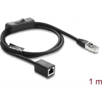Tinklo kabelis DELOCK RJ45 ST < BU su integruotu jungikliu Cat.6 F/UTP 1 m