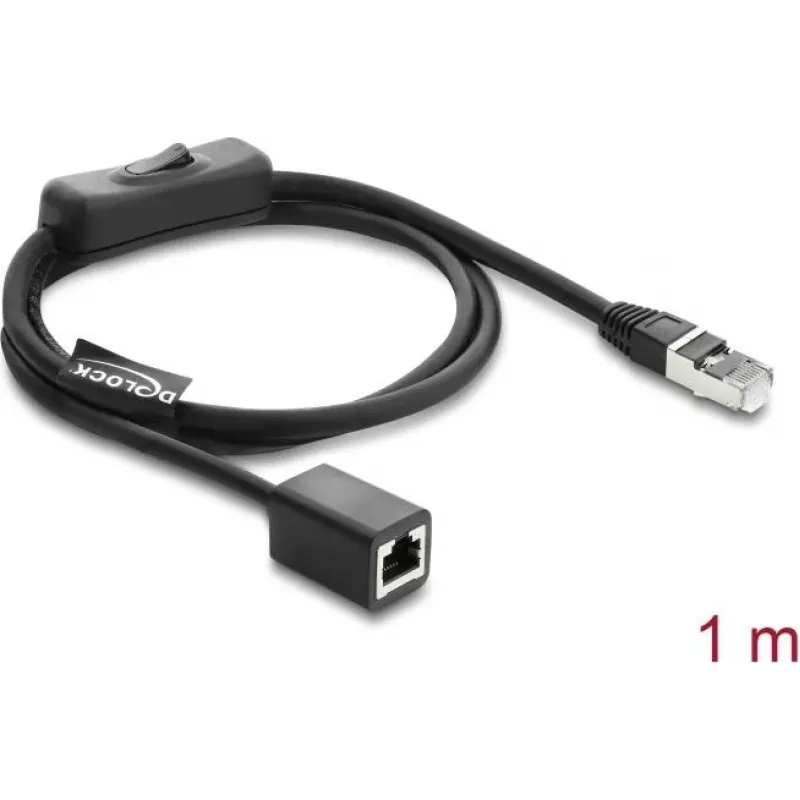 Tinklo kabelis DELOCK RJ45 ST < BU su integruotu jungikliu Cat.6 F/UTP 1 m