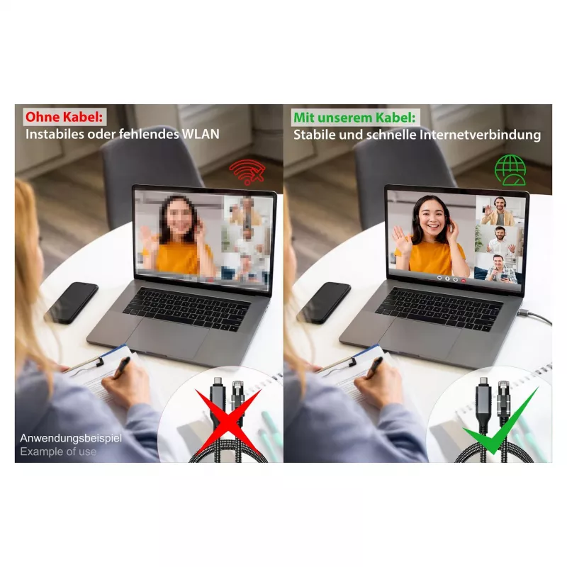Good Connections eterneto kabelis USB-C RJ45, antracitinis, 1,0 m